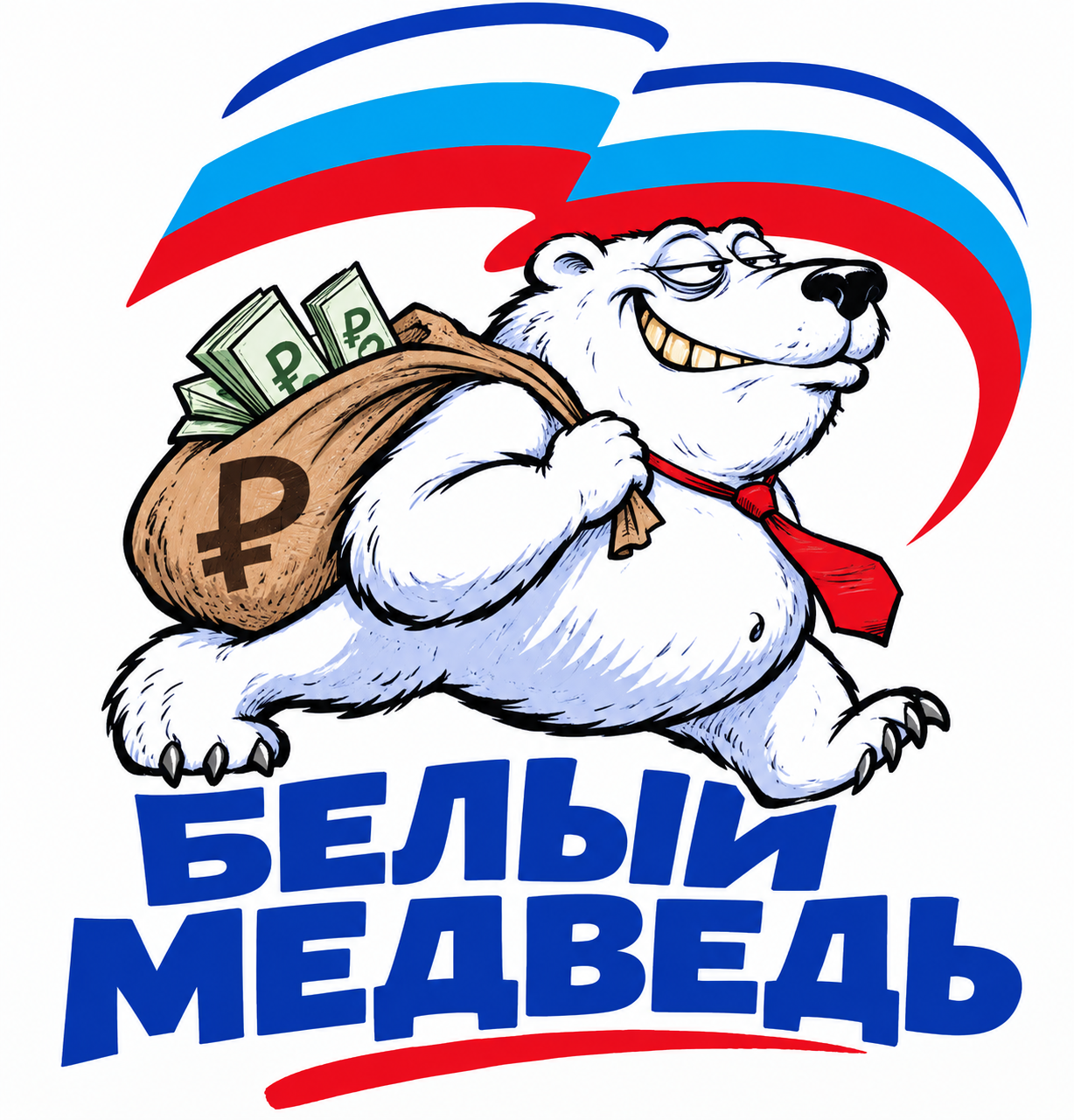 Карикатурное изображение партии «Белый медведь»